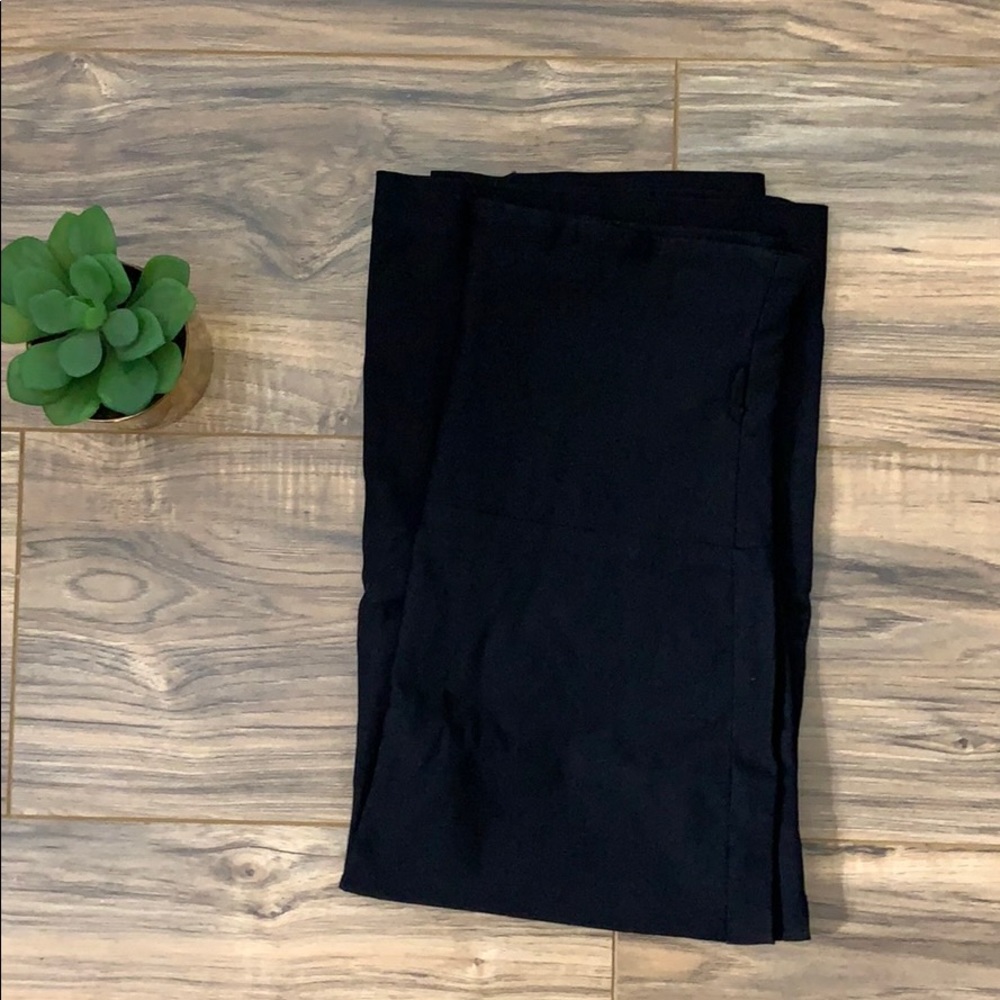 high rise black skirt